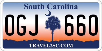SC license plate OGJ660