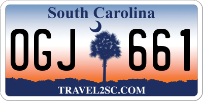 SC license plate OGJ661