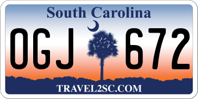 SC license plate OGJ672