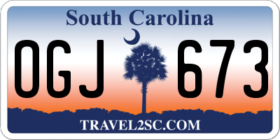 SC license plate OGJ673