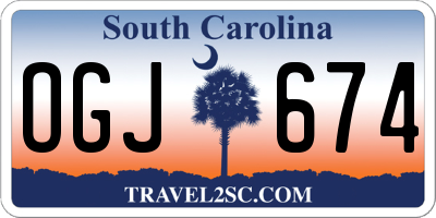 SC license plate OGJ674