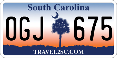 SC license plate OGJ675