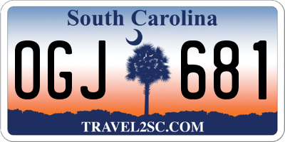 SC license plate OGJ681