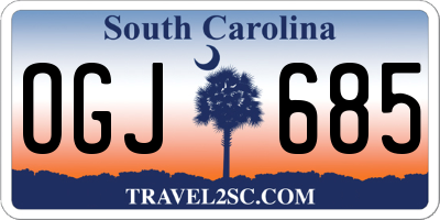 SC license plate OGJ685