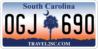 SC license plate OGJ690