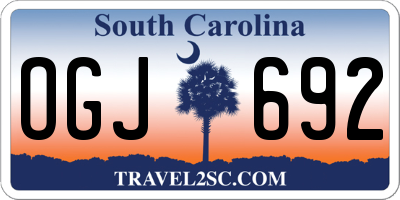 SC license plate OGJ692