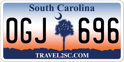 SC license plate OGJ696
