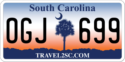 SC license plate OGJ699