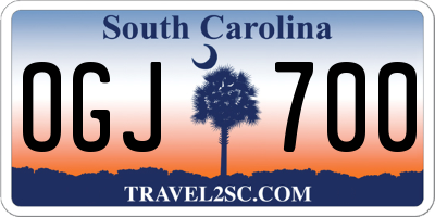 SC license plate OGJ700