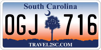 SC license plate OGJ716
