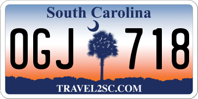 SC license plate OGJ718