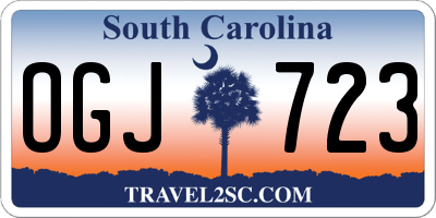 SC license plate OGJ723