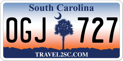 SC license plate OGJ727