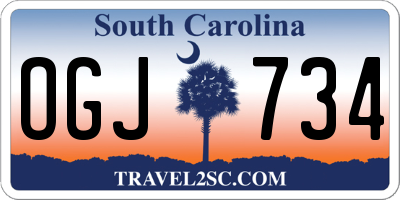 SC license plate OGJ734