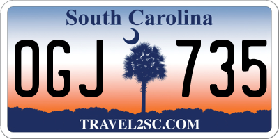 SC license plate OGJ735