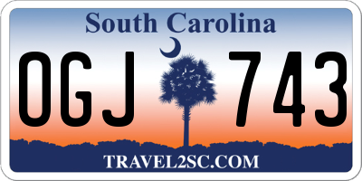 SC license plate OGJ743