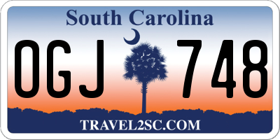SC license plate OGJ748