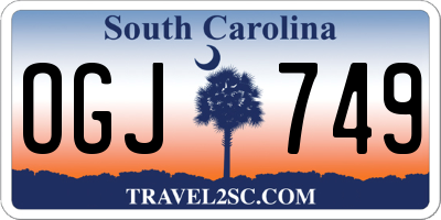 SC license plate OGJ749