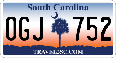 SC license plate OGJ752