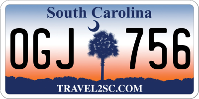 SC license plate OGJ756