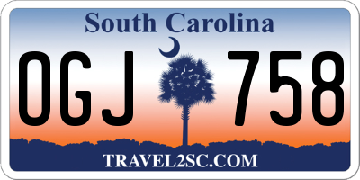 SC license plate OGJ758