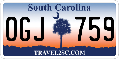 SC license plate OGJ759