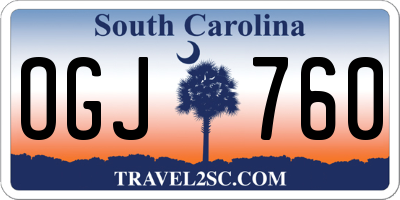 SC license plate OGJ760