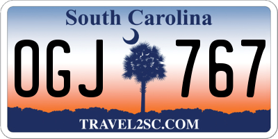 SC license plate OGJ767
