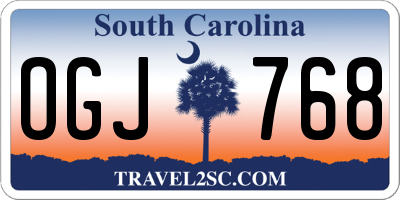 SC license plate OGJ768