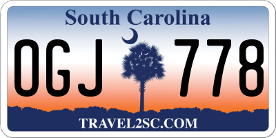 SC license plate OGJ778