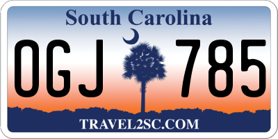 SC license plate OGJ785