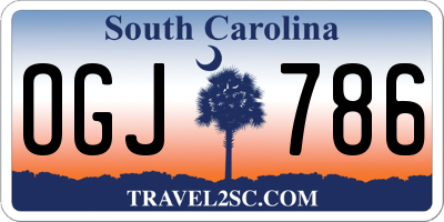 SC license plate OGJ786