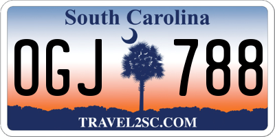 SC license plate OGJ788
