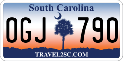 SC license plate OGJ790