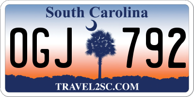SC license plate OGJ792