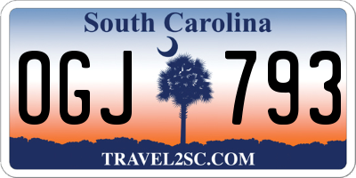 SC license plate OGJ793
