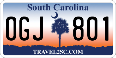 SC license plate OGJ801