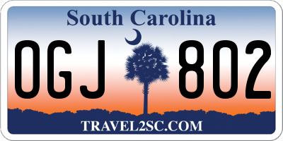 SC license plate OGJ802
