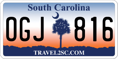 SC license plate OGJ816