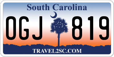 SC license plate OGJ819
