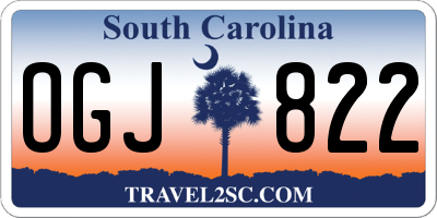 SC license plate OGJ822