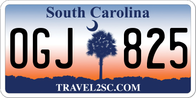SC license plate OGJ825