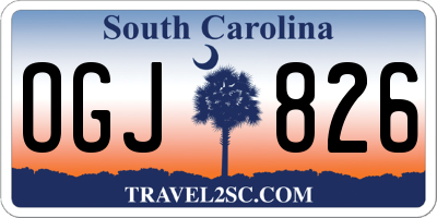 SC license plate OGJ826