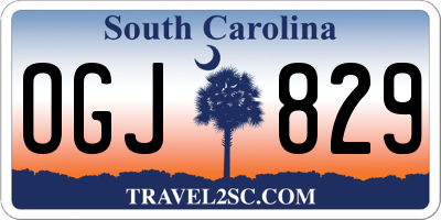 SC license plate OGJ829