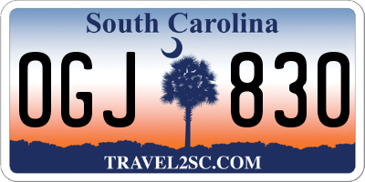 SC license plate OGJ830