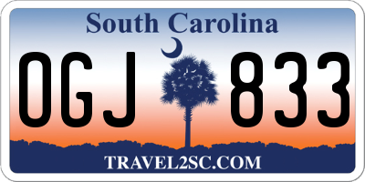 SC license plate OGJ833