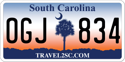 SC license plate OGJ834