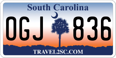 SC license plate OGJ836