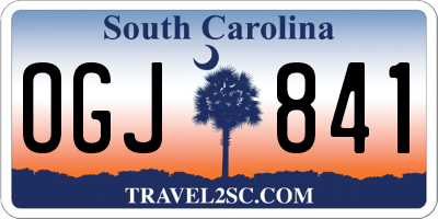 SC license plate OGJ841