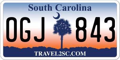 SC license plate OGJ843